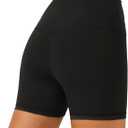 YUNOGA Women Biker Shorts 4"/6"/8" Inseam - High Waisted Tummy Control Workout Athletic Exercise Spandex Yoga Shorts (Black, L)