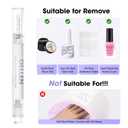 Gellen Nail Glue Remover, Nail Glue Remover for Press on Nails, 5 Pcs Non Acetone Gel Glue Off Remover, 10s Quick Remove for Nail Tips Fake Nails Solid Glue Gel