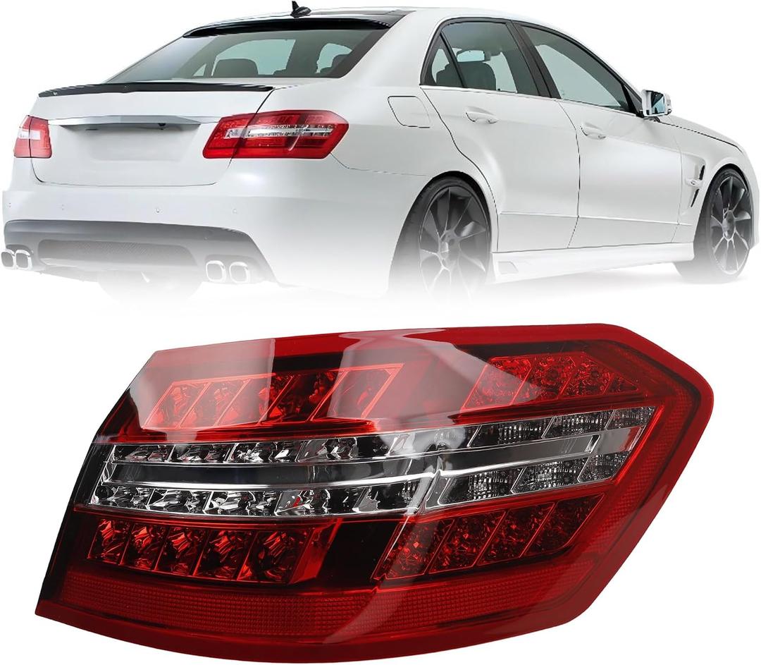 USA Type LED Right Passenger Side Outer Tail Light Assembly Compatible With 2010-2013 Mercedes Benz W212 E350 E550 E63 AMG Rear Tail lamp Bake Lamp 2129060858 MB2805106