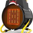 Buyplus Outdoor Heaters for Patio, 1500W Portable Garage Heater with Overheat Protection & 3S Fast Heating, Non-Slip Cushion, Electric Space Heater for Patio, Garage, Bedroom, Office, Black