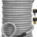 Pressure Washer Hose 150FT 4000 PSI, Kink Resistant Steel Braided Layer & NonMarking Rubber for Hot/Cold Water, High Power Washer Hose With 3/8 Inch Quick Connect & M22 Fitting, Gray