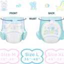 Littleforbig Adjustable Hook-and-Loop Fastener Closure Adult Printed Cloth Back Diaper 10 Pieces - Baby Parade (Large 36"-48") (Blue)