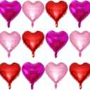 Red Heart Shaped balloons Pack of 12, 18 Inch Hot Pink Love Valentine Balloons Pink Heart Romantic Balloons For Valentines Day Propose Marriage Wedding Bridal Shower Engagement Party Decorations