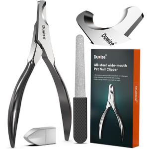 Dog Nail Clippers - All Steel Material, 1.22-Inch Large Opening, Built-in Spring, No Fur Pinch, for Medium to Large Dogs and Cats, Professional Pet Nail Trimmers, With Free Nail File (Polished)
