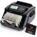 Professional Money Counter Machine with UV/MG/IR/DD Detection, High-Speed 1000 Bills per Minute, USD and EUR Support, External LCD Display,Black