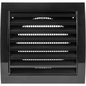 Vent Systems 4 Inch Black Plastic Exterior Vent Hood Cap  Heavy-Duty Louvered Cover with Backdraft Damper and Mesh Screen  HVAC Exhaust Grille for Bathroom Dryer Garage Outdoor Walls