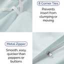 Duvet Cover Twin/Twin XL Size Set - Extra Soft Twin/Twin XL Duvet Cover 68" x 90" with 1 Pillow Sham - Hotel Luxury, Easy Care, Fade Free with Zipper Closures & Ties - Comfy & Breathable (Ice Blue)