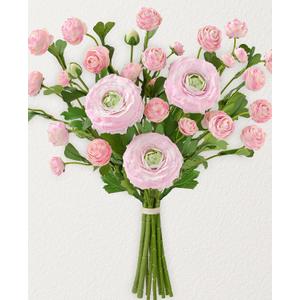 Dolicer Real Touch Ranunculus Artificial Flowers, 12Pcs 18 Inch Fake Peonies Artificial Flowers, Pink Faux Flower for Vase Faux Peony Bulk for Home Table Wedding Bridal Bouquet Decor