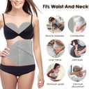 Castor Oil Pack Wrap, 8 Pcs Organic Cotton Castor Oil Pack Kit for Liver Detox, Stomach, Belly, Neck, Breast, Knee - Reusable Pads Kit for Hot/Cold Compress with Adjustable Elastic Strap (Gray)