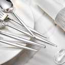 KINGSTONE Silverware Set, 60-Piece Flatware Set Cutlery Set Premium 18/10 Stainless Steel, Tableware Include Forks Knives Spoons for Home Kitchen Restaurant Wedding, Dishwasher Safe