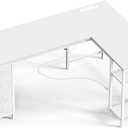 Huuger 55 Inch L Shaped Desk with Fabric Drawers, Reversible Computer Gaming Desk with Power Outlets and USB-C Port, Adjustable Side Storage Shelves, for Work Study Corner Home Office, White