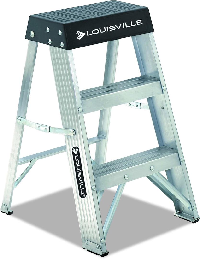 Louisville Ladder 2-Foot Aluminum Step Stool Industrial, 300-Pound Load Capacity, Type IA, AS3002