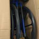 Drive Medical Blue Streak Lightweight Foldable Wheelchair - Enhanced Mobility Support - Durable Construction - Padded Comfort - Swing-Away Leg Rests - Desk Arms - Blue/Black - 16 Inch Seat