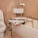 Eagle Health Supplies Sliding Shower Chair Tub Transfer Bench with Swivel Seat, FSA/HSA Eligible, Height Adjustable Shower Benches for Inside Shower, Shower Seat for Elderly and Disabled, 77662