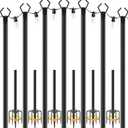 NUERPO 7 Pack String Light Poles,Metal Poles for Hanging Outdoor Light Strings,7 Pack 10 FT Light Poles Stand for Outside Garden,Patio,Wedding,Backyard,Deck,Party