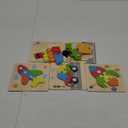 Yetonamr Wooden Toddler Puzzles Gifts Toys for 1 2 3 Years Old Boys Girls, 5 Vehicle Shape Montessori Toys Educational Blocks Kids Gift Baby Learning Toy Age 1-3, 2-4