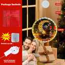 Bear Moon Flower Window Lights Decorations Circular Hanging String Lights Battery Powered Indoor for Wedding Anniversary Room Warm White (28LED)