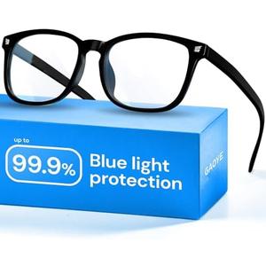 Gaoye Black Blue Light Glasses for Computer & Gaming - Anti UV Ray Lenses, Scratch-Resistant & Comfort Fit