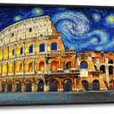 Large Italy Wall Art, Oversized Starry Night Colosseum Pictures Wall Decor, Extra Ancient Rome City Canvas Prints Painting, Framed Artwork for Living Room Bedroom Office Bathroom Corridor 60"x 30"