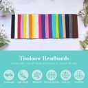 Headbands for Women Non Slip Elastic Sweat Hairbands Soft Fabric Hair Bands Workout Yoga Running Sport Thin Hair Wrap Hair Accessories 8 Pack White One Size