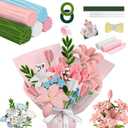 680 PCS Pipe Cleaners Flower Craft Kit - Bulk Pipe Cleaners, 5 Colors Chenille Stems Craft with Stamen for DIY Flower Making, Creative Gift for Graduation & Children's Day