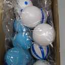 Civaner 24 Pcs 1.57 Inch Beach Ocean Christmas Tree Ornament Christmas Coastal Tree Xmas Starfish Seashell Ornament Nautical Decorative Hanging Ball Blue Winter Decoration for Xmas Holiday Party Suppy