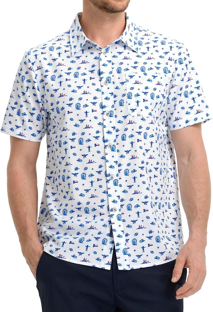 M MAELREG Mens Hawaiian Shirts Short Sleeve Button Down Tropical Beach Floral Solid Print Summer Vacation Mens Casual Shirts (XXXL)