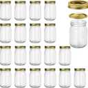 Encheng 12 oz Glass Jars With Lids And Bands,Clear Regular Mouth 12oz Mason Jars For Storage,Canning Jars For Caviar,Herb,Jelly,Jams,Honey,Dishware Safe,Spice Jars Storage Jars Set Of 20