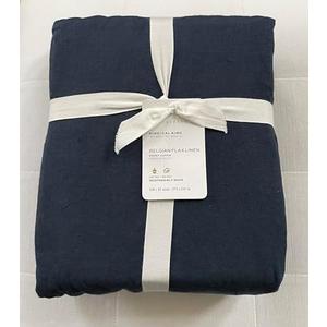 Pottery Barn BELGIAN LINEN FLAX Duvet Cover King/California King ~Midnight~