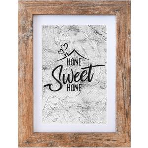 Califortree 5x7 Picture Frame - Can Display Photo 4x6 with Mat, Wood Frame with Shatterproof Plexiglass, Wall & Tabletop Display, Rustic Brown
