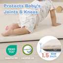 1.5" Thick Baby Play Mat for Floor, 59x79 Playpen Mat, Pro Soft Flannel Foam Mats Toddler Infant Kids Crawling for Nursery Rug Playroom Living Room Waterproof Easy Care Non-Slip (Beige)