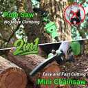 2 in 1 8IN Brushless Cordless Pole Saw & Mini Chainsaw with Extension Pole | Battery Powered Tree Trimmer with Auto Oiler, 24000mAh Batteries for Tree Trimming, Branch Cutting & Yard Maintenance