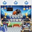 Football Party Backdrop Touch Down Sports Match Medal Trophy Football Field Photography Background Kids Adults Boys Football Sports Themed Birthday Party Decoration 8x6FT (8x6FT(width 240cm x Height 180cm))