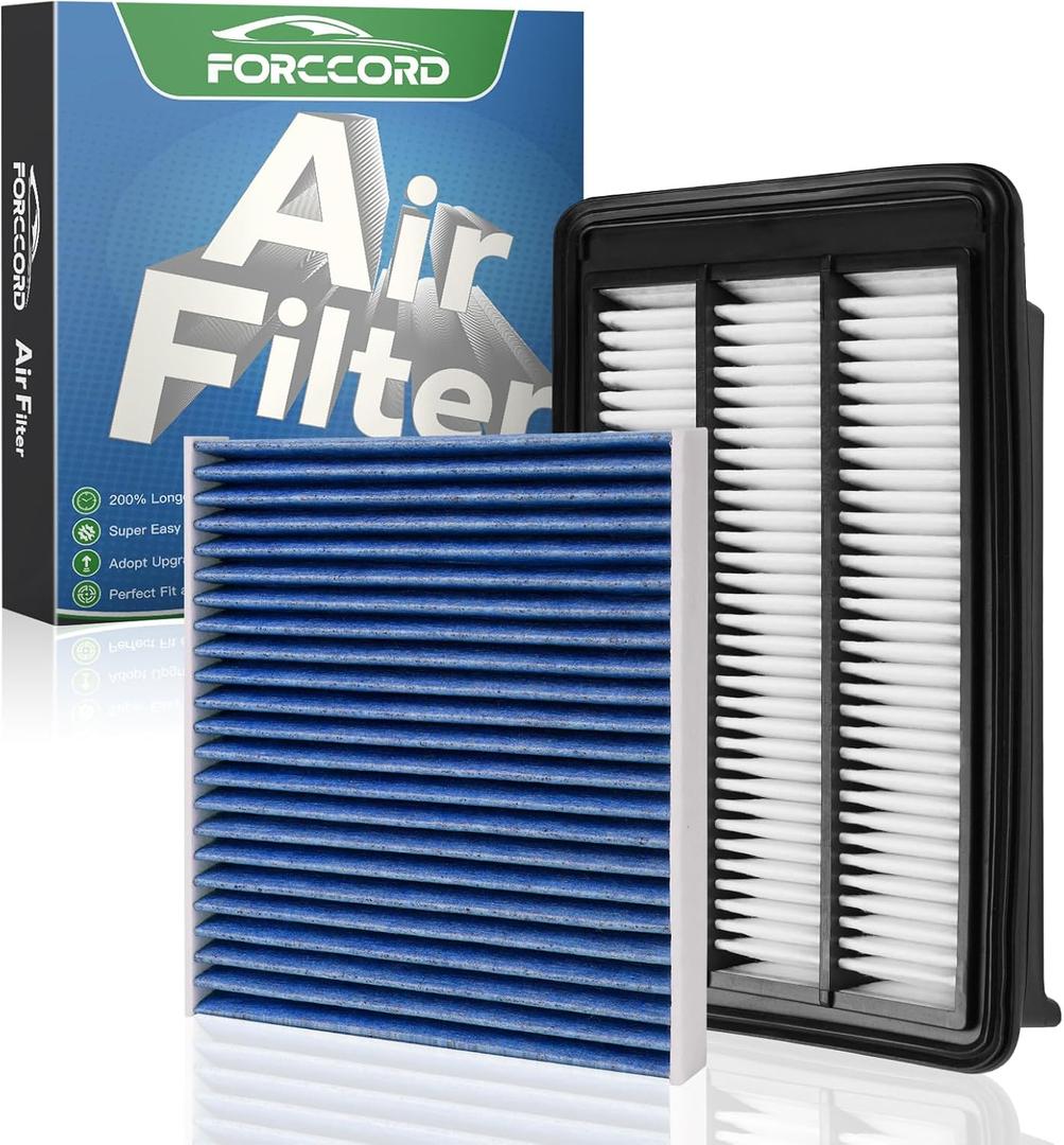 Cabin & Engine Air Filter Fit for Honda Civic L4 1.5L (2016-2021), CR-V CRV L4 1.5L (2017-2022) Activated Carbon Cabin Filter Replacement CF11182 CA12050 Car Accessories (Not for hybrid!)