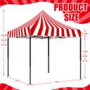 Oudain 10x10 Carnival Themed Pop up Canopy Tent Commercial Canopy for Food Vendors Heavy Duty Pop up Shelter for Outdoor Catering Advertising Stand with Iron Frame and Silver Coated Fabric, 10 x 10 ft/ 3.05 x 3.05 M