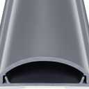 Cord Cover Floor 34in (2 x L17in), Large Capacity Floor Cable Cover, Hard PVC Cord Hider, Wire Cable Management Raceway, Grey, Cord Cavity - 1.8"(W) x 0.6"(H)