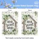 5 x CROWNED BEAUTY Spring Home Sweet Home Garden Flag Eucalyptus Welcome 12x18 Inch Double Sided Small Floral Seasonal Holiday Decoration for Outdoor Lawn Yard