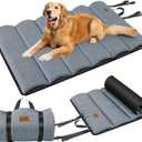 Gimars Upgraded Outdoor Dog Bed with Waterproof Film, Easy to Roll Up with Buckle, Large Travel Pet Bed for Medium & Large Dog, Portable, Foldable, Washable for Camping,Traveling