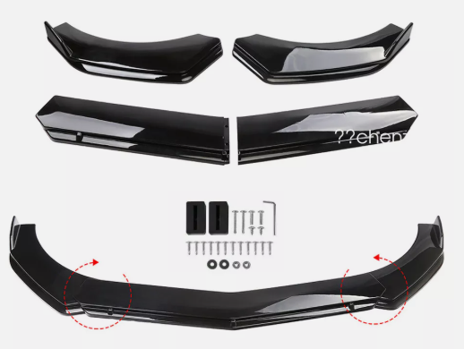 For Nissan S15 200SX Silvia Glossy Black Front Bumper Lip Splitter Spoiler Kit