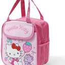 Cartoon Insulated Lunch Bags,Reusable Insulated Lunch Box, Leakproof Lunch Tote Bag, Easy To Clean Picnic Box Bento Bag, for Women Men Office Hiking Outdoor (Red)