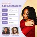 8 inch Interlocking Micro Locs Extensions Human Hair, Sister Locs Human Hair Dreads, 0.2cm Width 100% Human Hair Dradlock Extensions, Natural Black (8 inch 20 Strands, 1B 0.2cm)