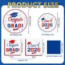 200 Pcs Graduation Table Decorations Party Supplies - Red Blue Graduation Plates and Napkins Class of 2026 Disposable Dinnerware Set for College High School Congrats Grad Party Favors, Serve 50