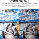 2Pcs Polarized Clip-on for Ray-Ban Meta Skyler & Gen 2 (RW4010/RW4014 52-20), Black Frame Discoloration Clip for Meta Skyler Accessories Protect Your Eyes, Cool and Fashion (Silver + Grey)