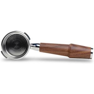 58mm Bottomless Portafilter for Gaggia Classic Pro, Evo, E24 Espresso Machines With Upgraded Walnut Handle and 18-21 Gram Filter Basket