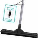 FURemover Compact Pet Hair Rubber Broom with Squeegee, with Handle That Telescopes up to 40" for Carpet, Tile and Hardwood
