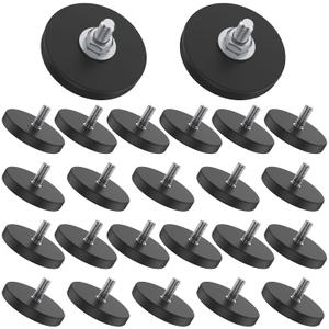 24 Pack Rubber Coated Magnets M6 Rock Light Magnets 1.69 Inch Mounting Magnet Thread Stud Magnetic Anti-Scratch Strong for Rock Light Bar Camera Cabinet Blackboard Refrigerator (24 Pack)
