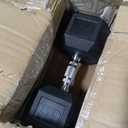 Rubber Coated Hex Dumbbell with Contoured Chrome Handle, Single