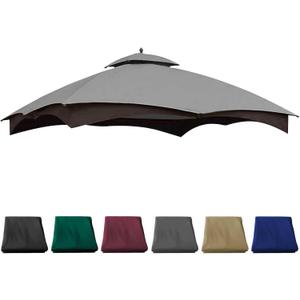 10X12 Replacement Gazebo Cover for Lowe's Gazebo Model #TPGAZ17-002C,TPGAZ17-002 (Grey)  