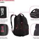 SwissGear 3258 Laptop Backpack, Fits Most 17 Inch Laptops, Secure Computer Sleeve for Travel, Work, School, Men's and Women's - Black, 18.5-inch