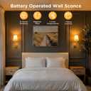 Brightown Battery Operated Wall Sconces Set of Two, RGBWW Wireless Rechargeable Wall Lights with Dimmable Magnetic Bulbs and Remote, Gold Wall Lamp for Living Room Bedroom Hallway Decor, 24in